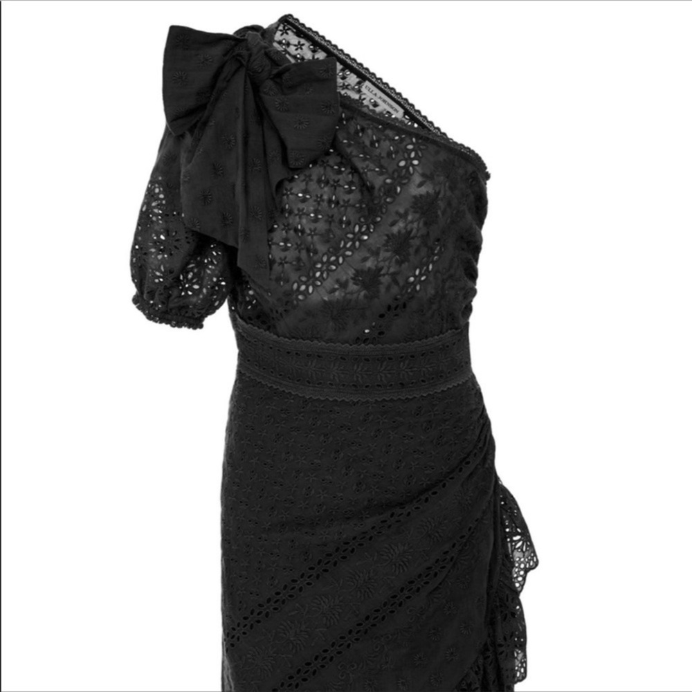 Ulla Johnson Gwyneth One Shoulder Eyelet Dress S/4 - Picture 4 of 6